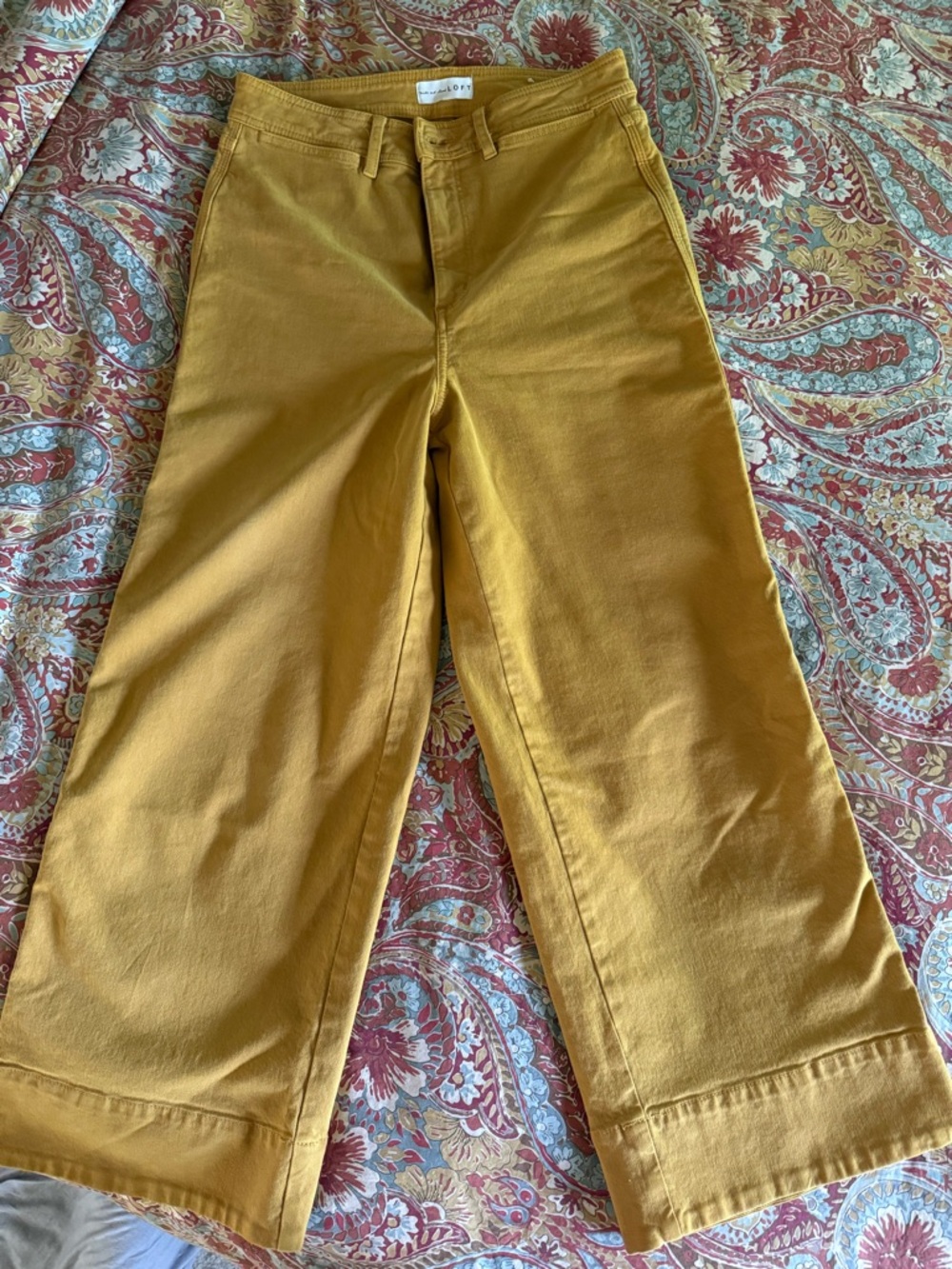 LOFT Golden Yellow Wide-Leg Jeans